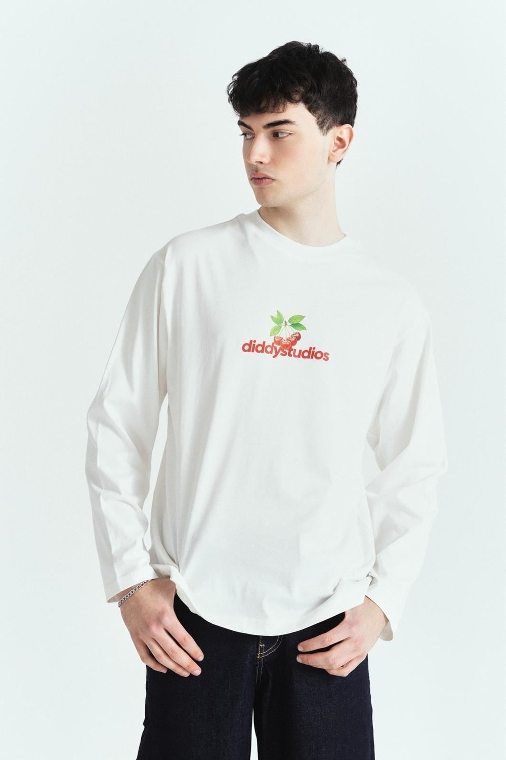 DİDDYSTUDİOS CHERRY BASKILI PREMİUM OVERSİZE LONG SLEEVE