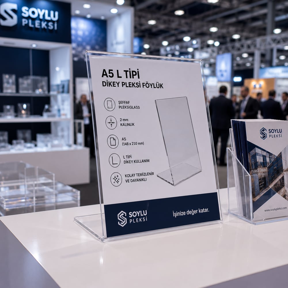 A5 L Tipi Dikey Pleksi Föylük