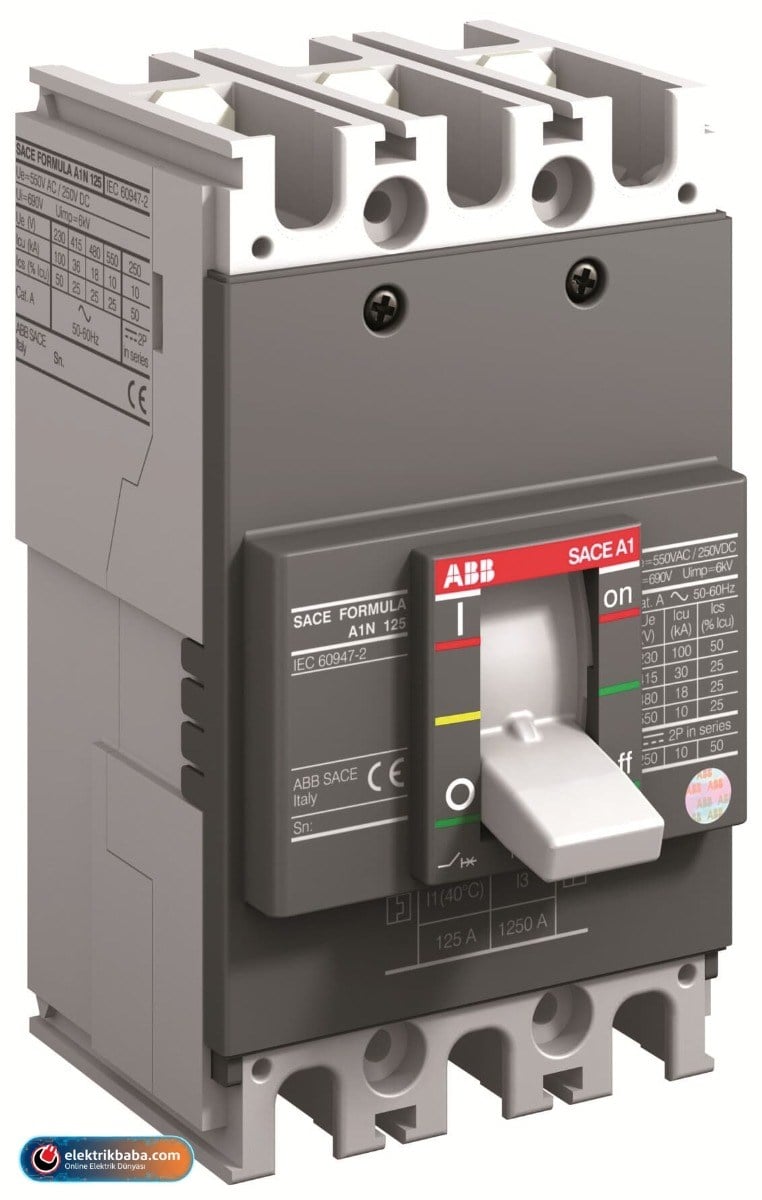 ABB 1SDA066708R1 A1B125.TMF. 3P 125A SABIT TIP KOMPAK SALTER 18kA