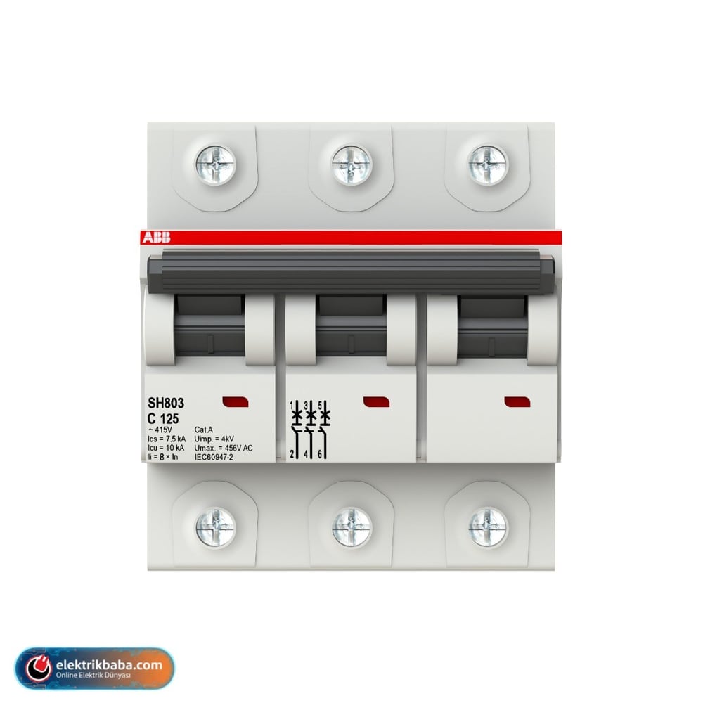 ABB2TAZ190300R0844ABB 2TAZ190300R0844 SH803-C125 10kA 3 KUTUPLU 125A OTOMATIK SIGORTA