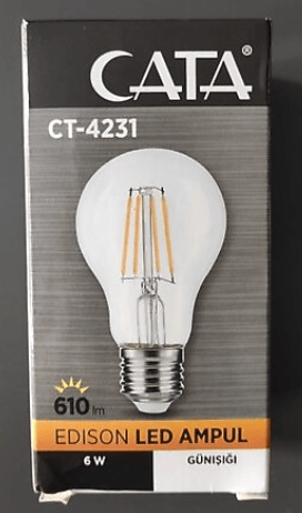 CATA CT-4231 6W EDISON COB LED AMPUL GUNISIGI