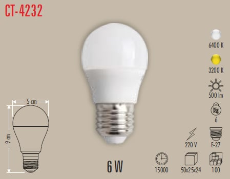 CATA CT-4232B 6W EDISON LED AMPUL (BEYAZ)