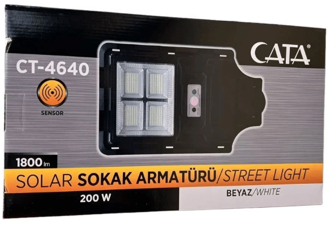 CATA CT-4640 200W SOLAR SOKAK ARMATURU (KUMANDALI)