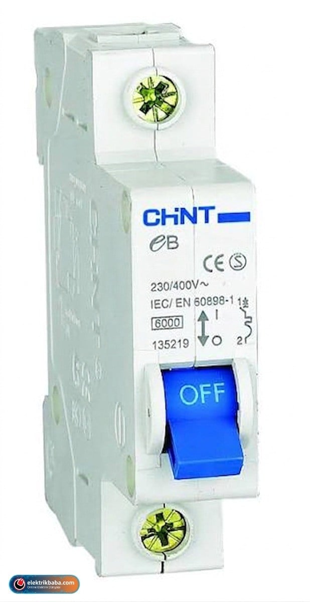 CHINT186576CHINT 186576 EB SERISI / 1 KUTUPLU 4,5KA / C TIPI 50A OTOMATIK SIGORTA
