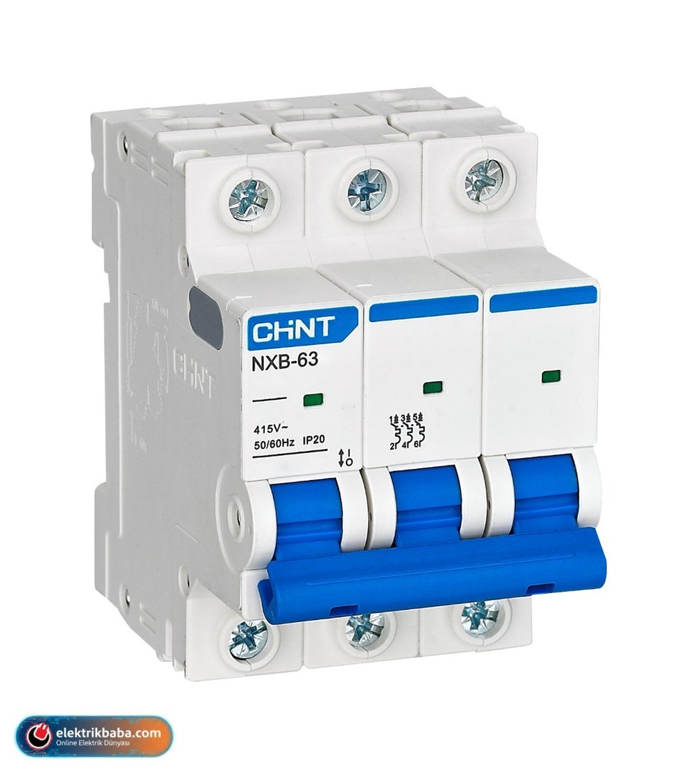 CHINT296825CHINT 296825 NXB-63S SERISI / 3 KUTUPLU / 4,5KA / C TIPI / 6A / OTOMATIK SIGORTA