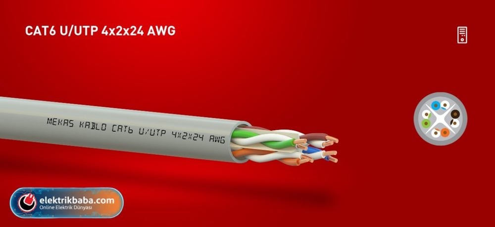 MEKAS11463MEKAS 11463 4X2X24 AWG-CU CAT6 KABLO