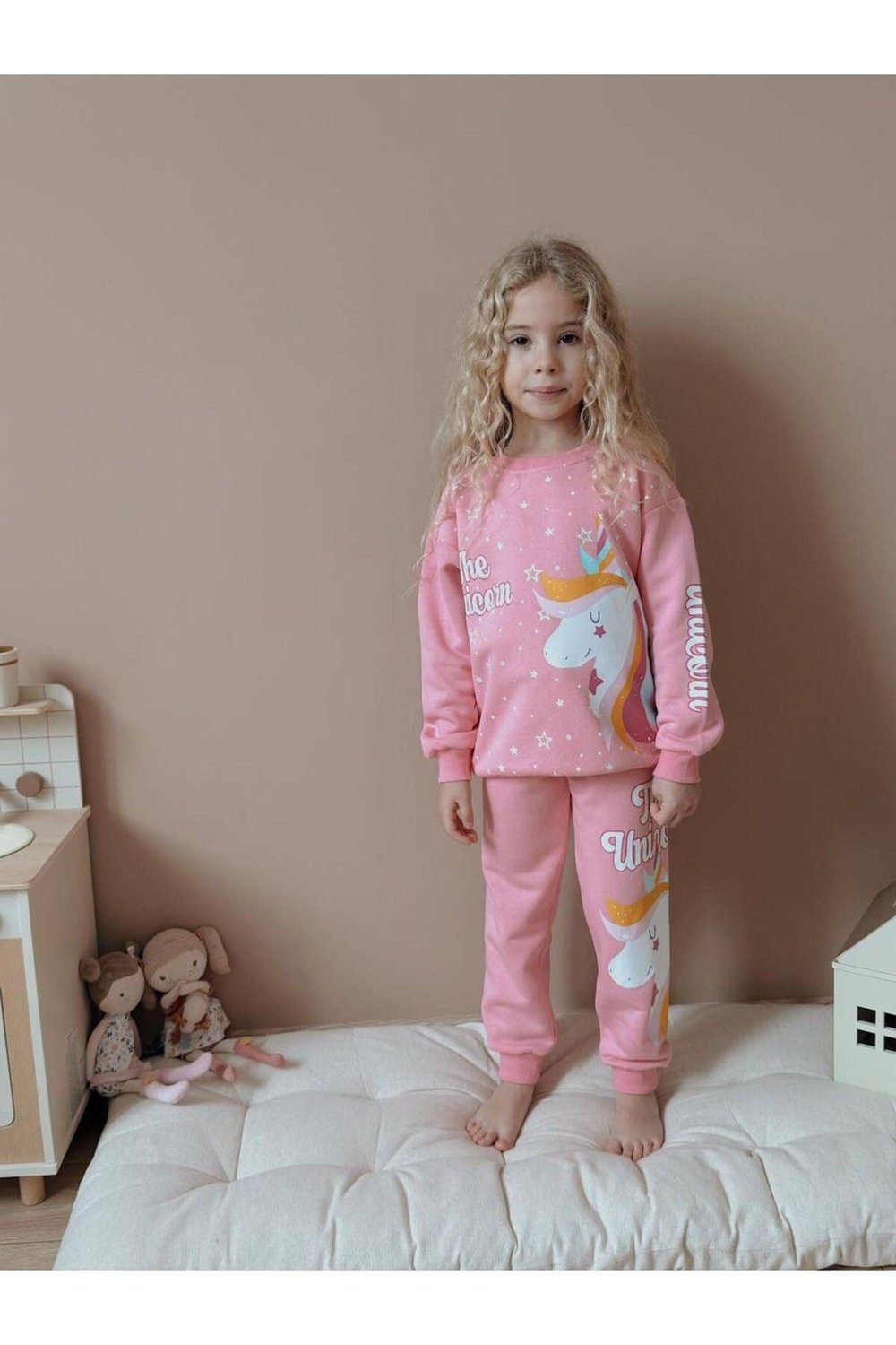 Unicorn Baskılı Kız Çocuk Alt Üst Takım