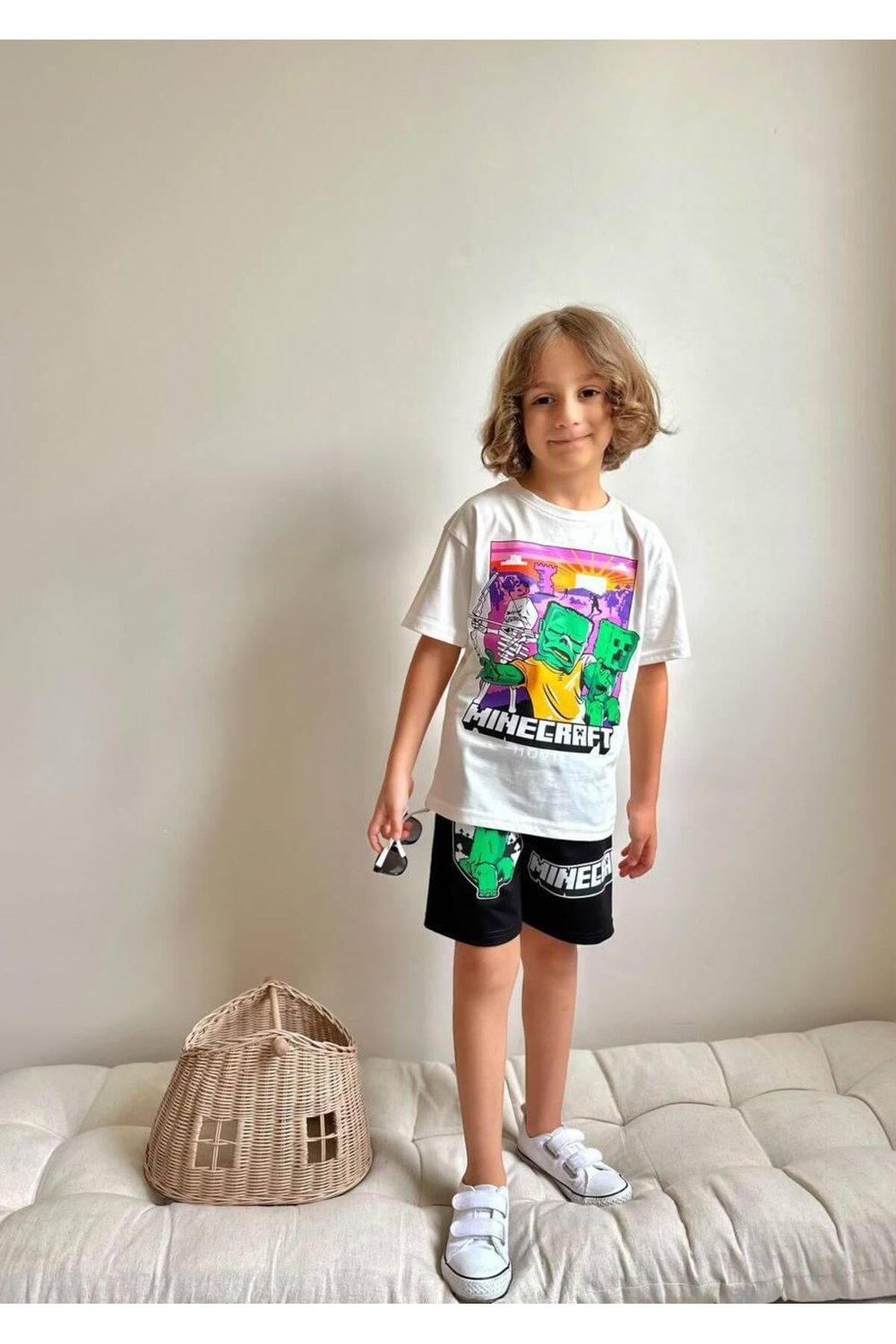 Yigit Butik Baskılı Şortlu Erkek Çocuk Takım
