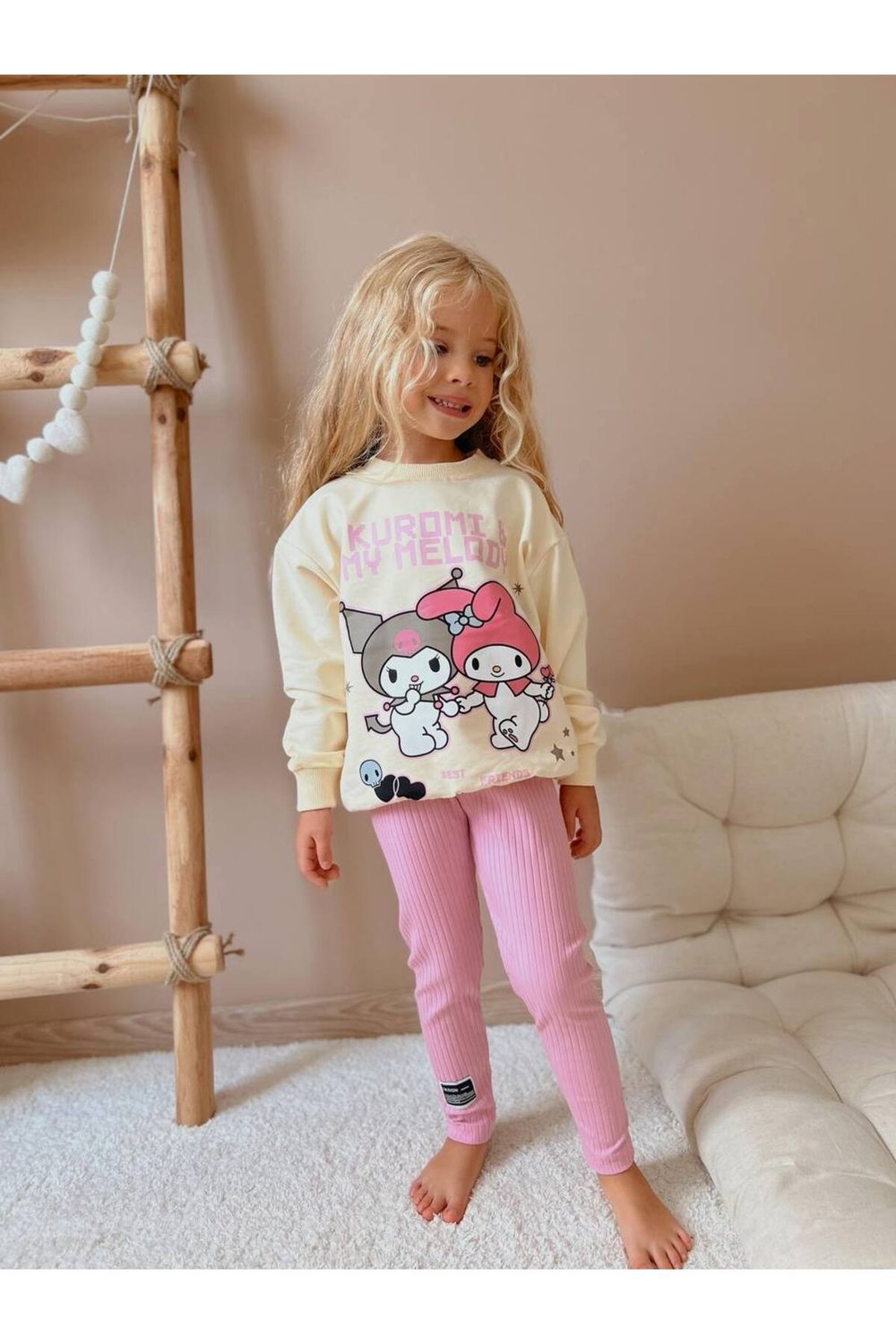 Yigit Butik Kuromi Baskılı Taytlı Kız Çocuk Takım
