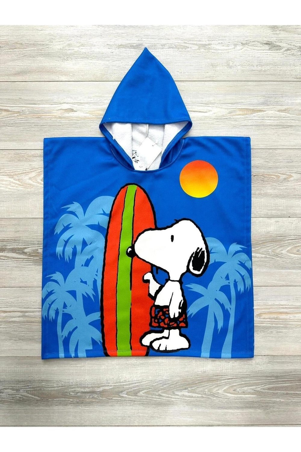 Yigit Butik Snoopy Baskılı Panço Çocuk Plaj Havlusu