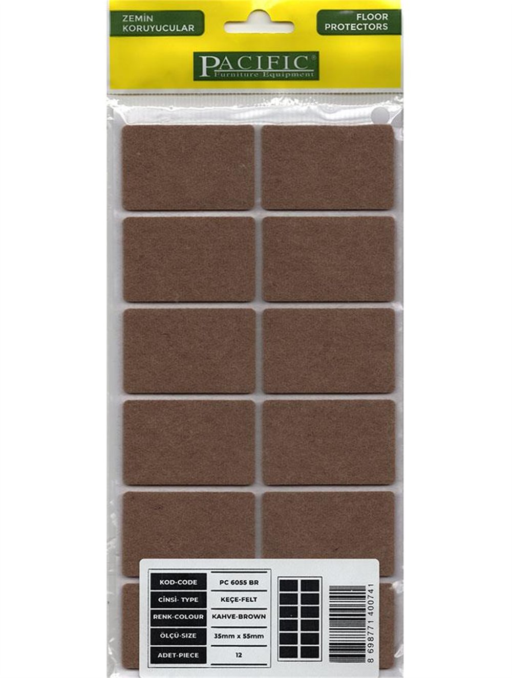 35x55mm Kahverengi Keçe Zemin Koruyucu