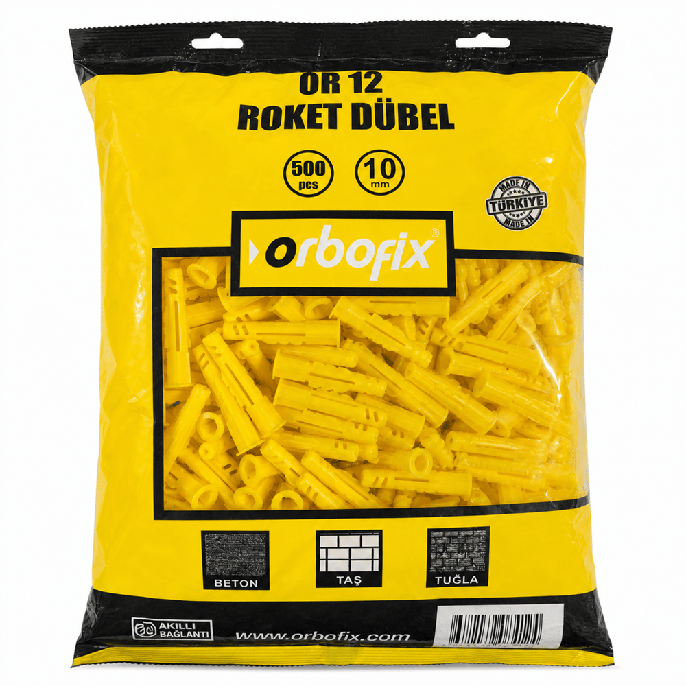 ROKET DUBEL 10 MM SARI (500 ADET)