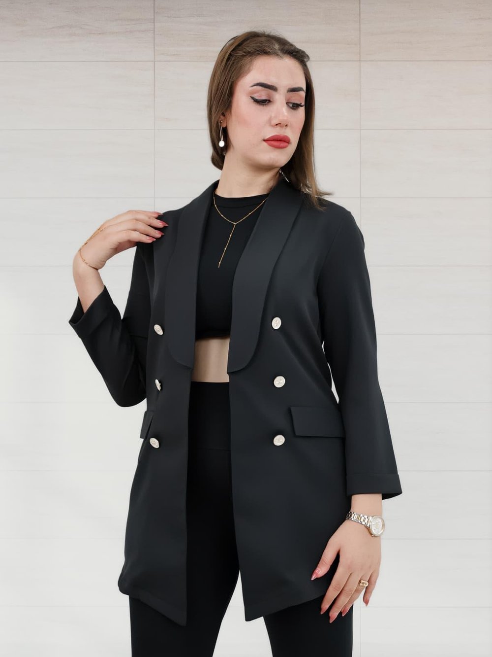 Şal Yaka Blazer Ceket Siyah