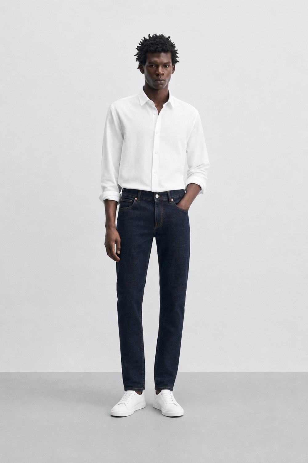 Erkek Regular Fit Boru Paça Esnek Likralı Denim Jeans Kot Pantolon ANDREAS2