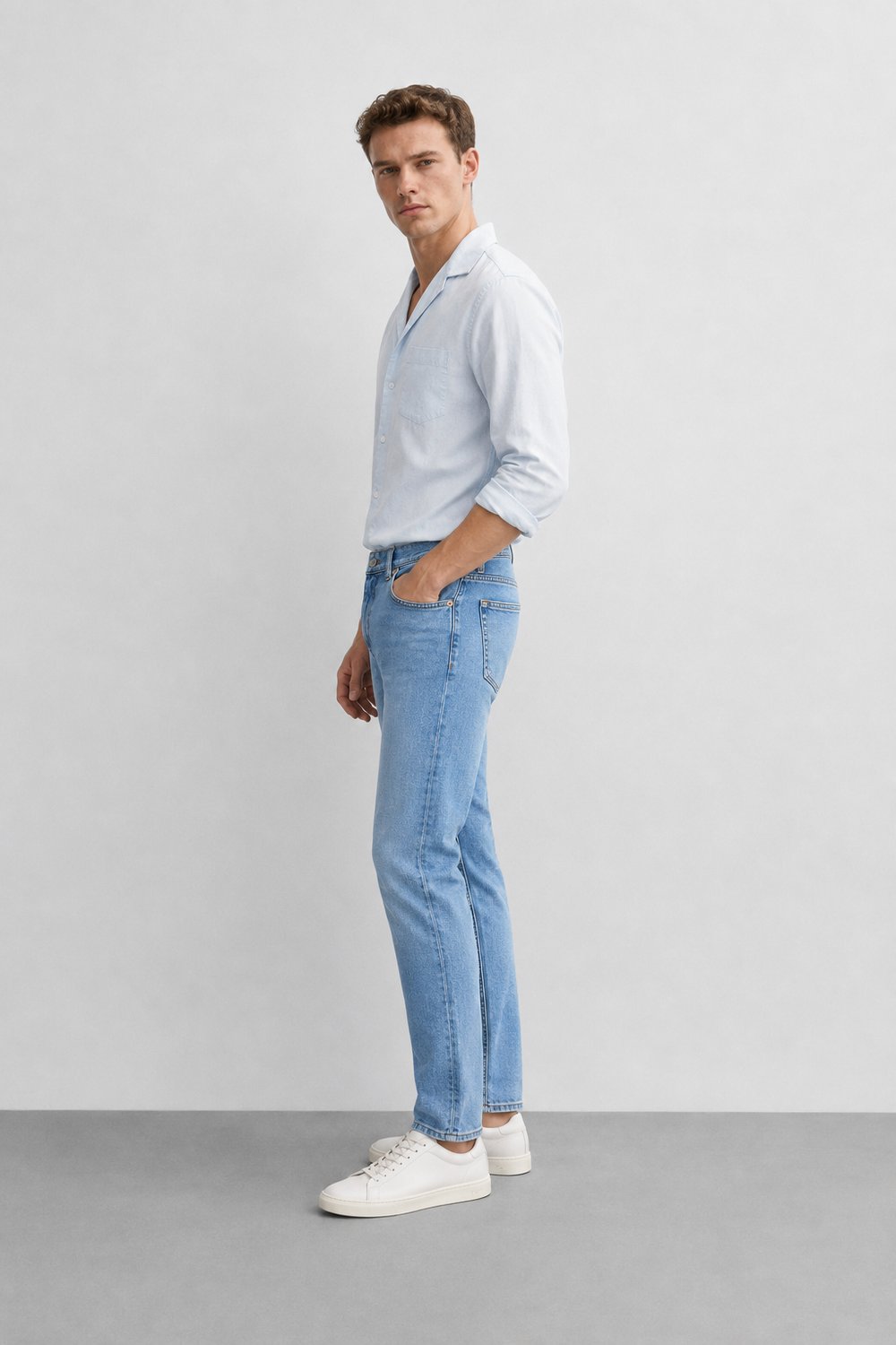 Erkek Regular Fit Boru Paça Esnek Likralı Denim Jeans Kot Pantolon ANDREAS5