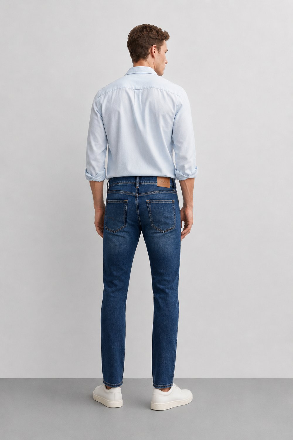 Erkek Regular Fit Boru Paça Esnek Likralı Denim Jeans Kot Pantolon ANDREAS6