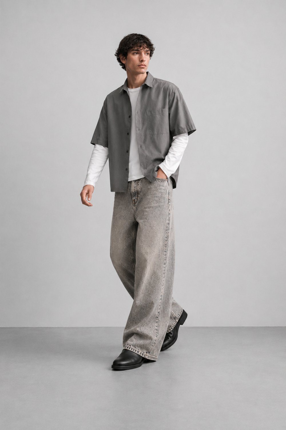 Erkek Super Baggy Jean Pantolon Bol Paça Oversize Kalıp Yıkamalı Denim Kot Pantolon