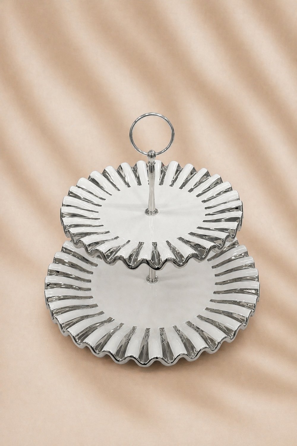 Acar Alba 2 Katlı Sunumluk Silver 20x26 cm