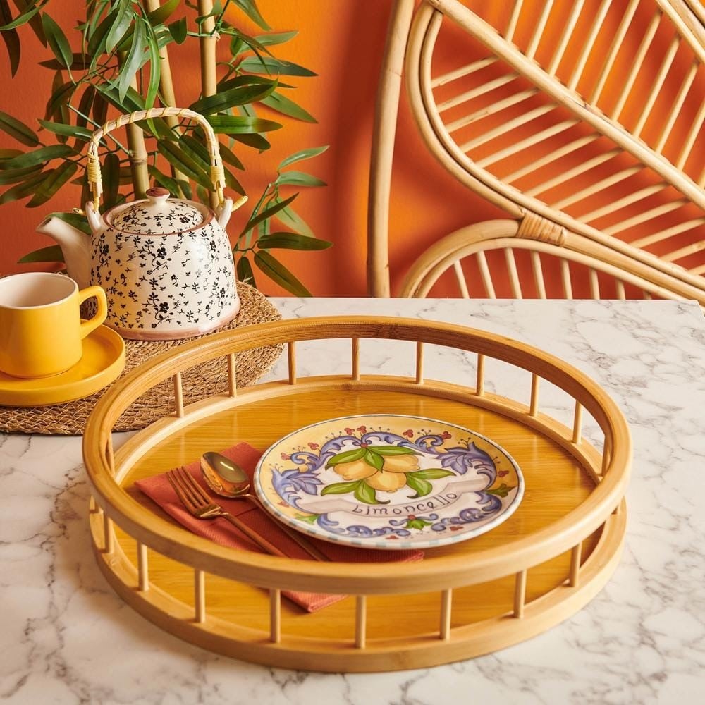 Bambu Yuvarlak Tepsi 38 Cm 