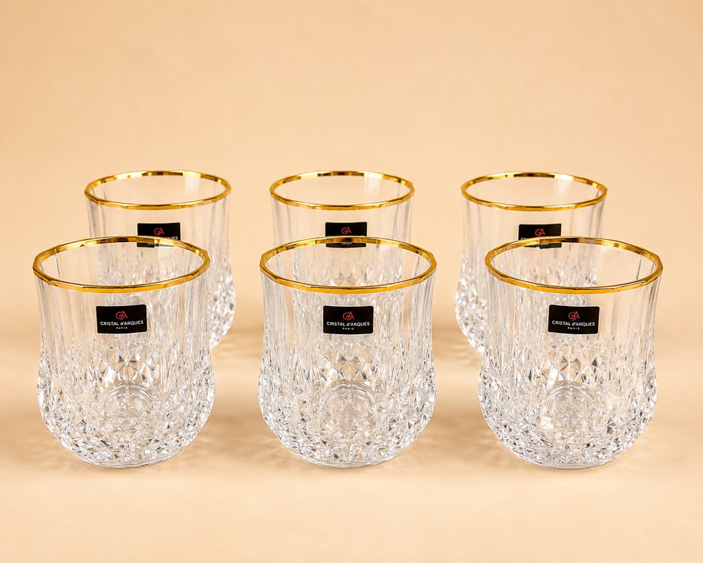 Cristal D'arques 6'lı Yaldızlı Kısa Meşrubat Bardağı