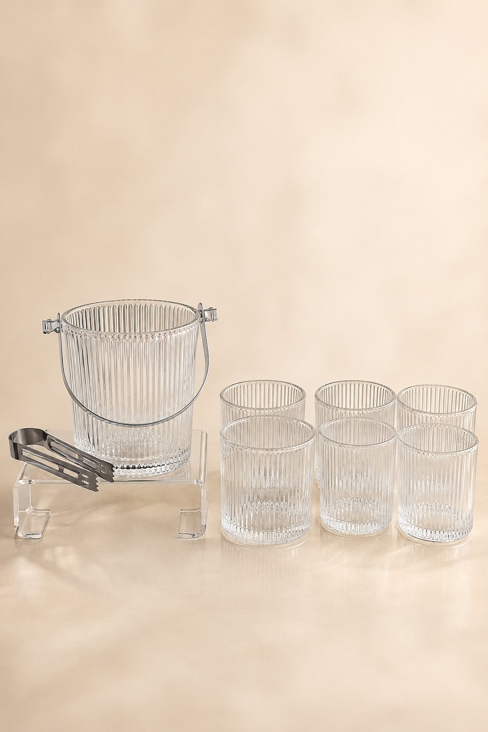 Deli Glass 7 Parça Cam Buz Kovası Seti 