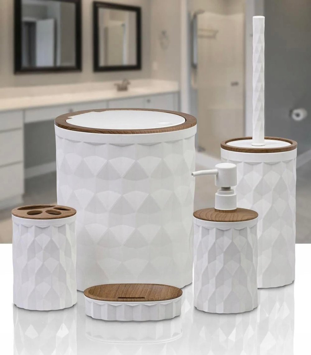 DİAMOND BEYAZ 5Lİ BANYO SETİ