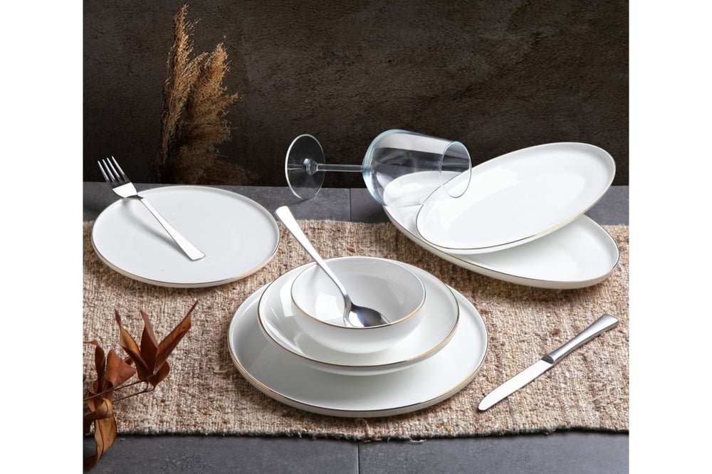 Gönül 26 Parça Bone China Yemek Takımı Gold
