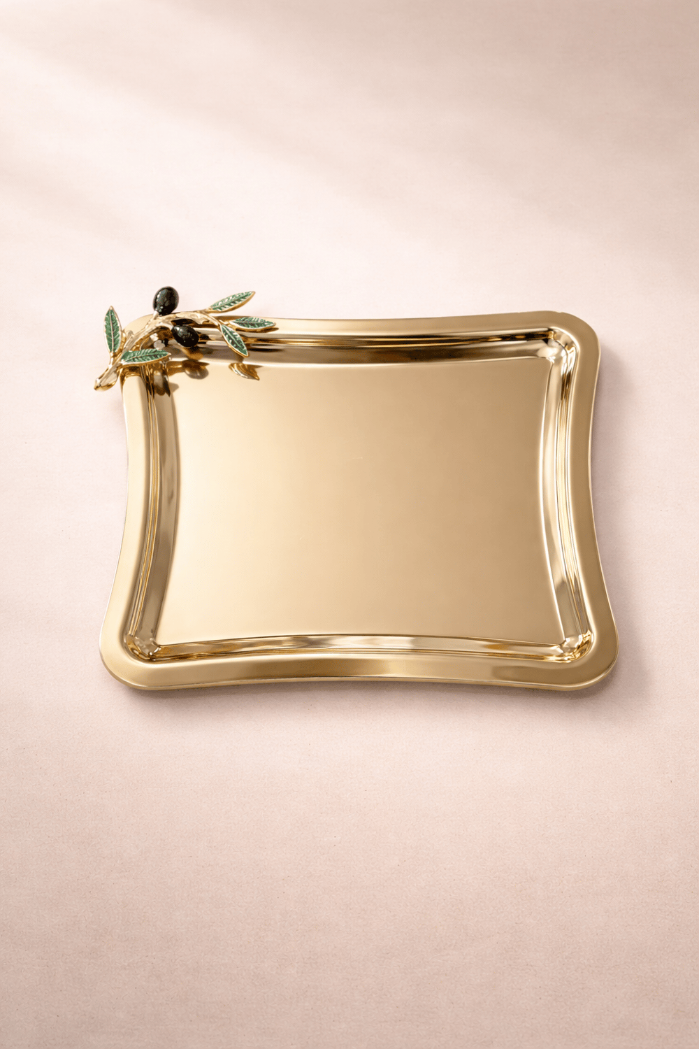 İtalyan Gold Zeytin Metal Tepsi 