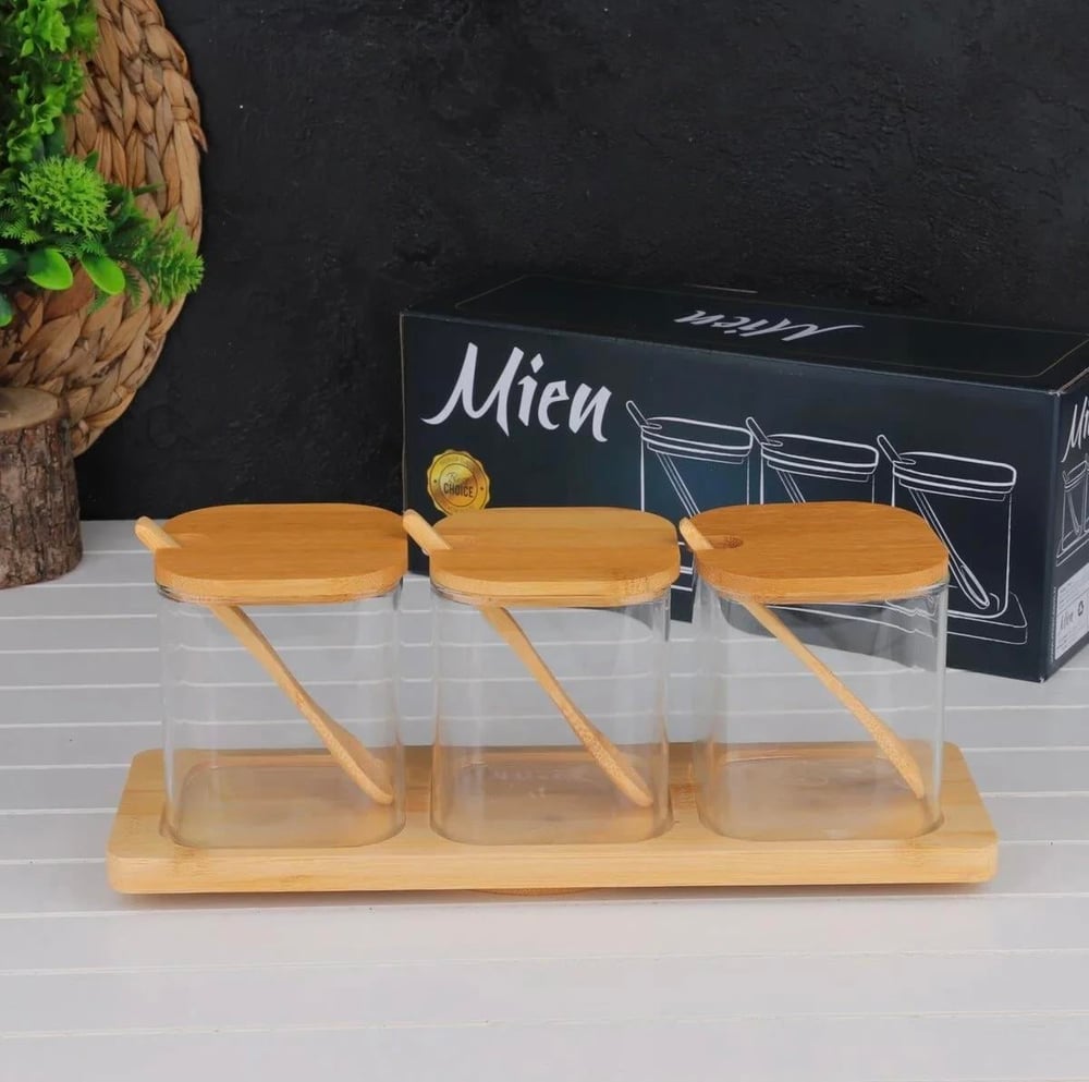 MIEN KAŞIKLI CAM BAHARAT SETİ