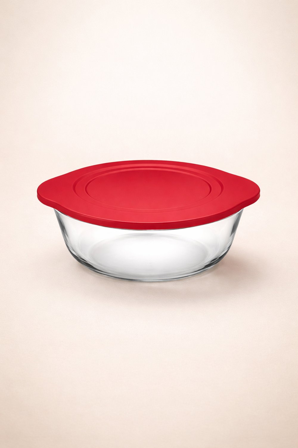 Paşabahçe Kırmızı Kapaklı Yuvarlak Borcam 22 cm 