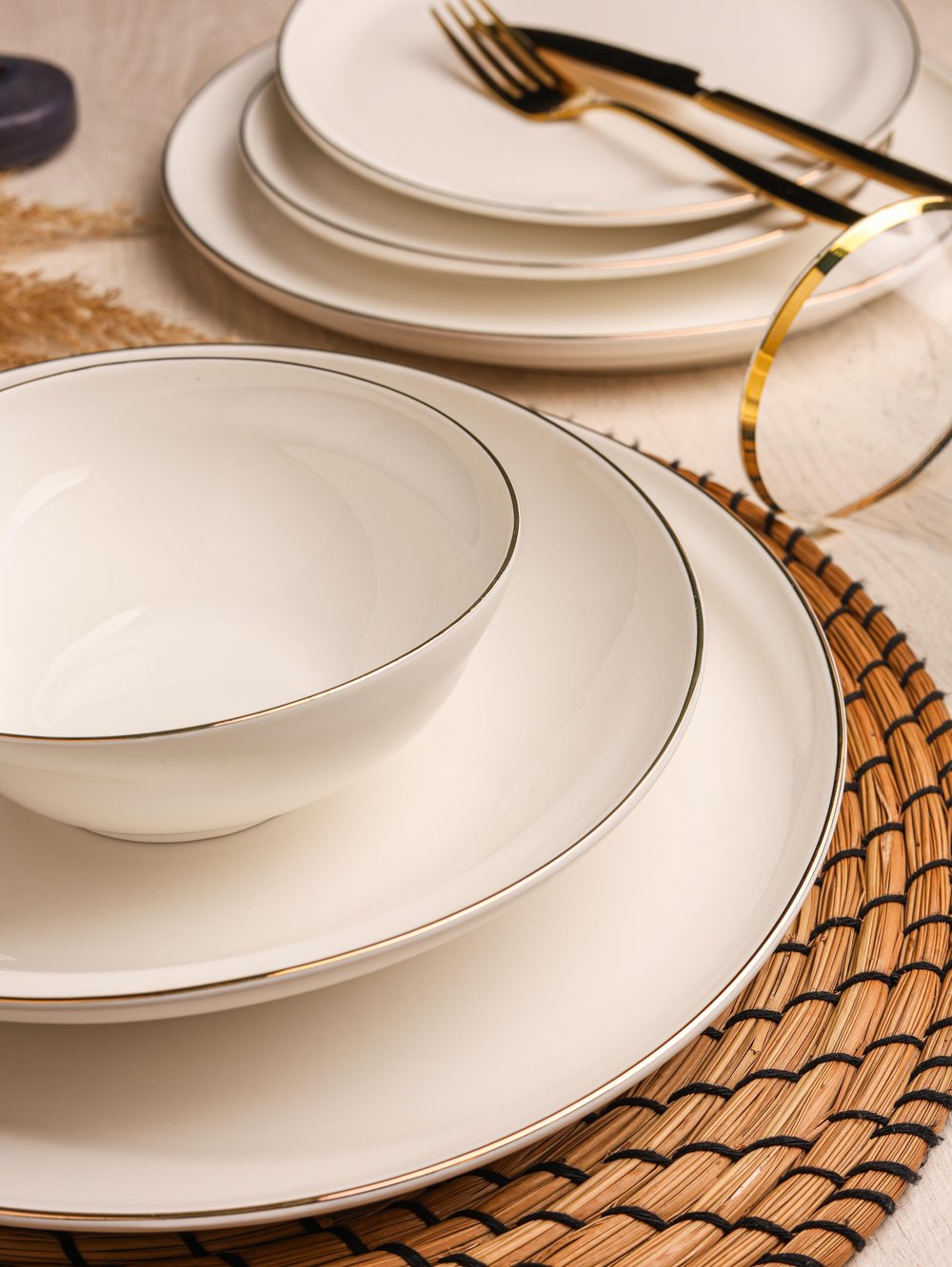 Royal Charme Perla Gold Yaldızlı 24 Parça Porselen Yemek Takımı