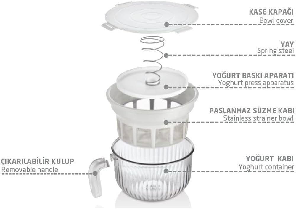 Vip Ahmet Chef Yoğurt Süzme Kabı 3 Lt