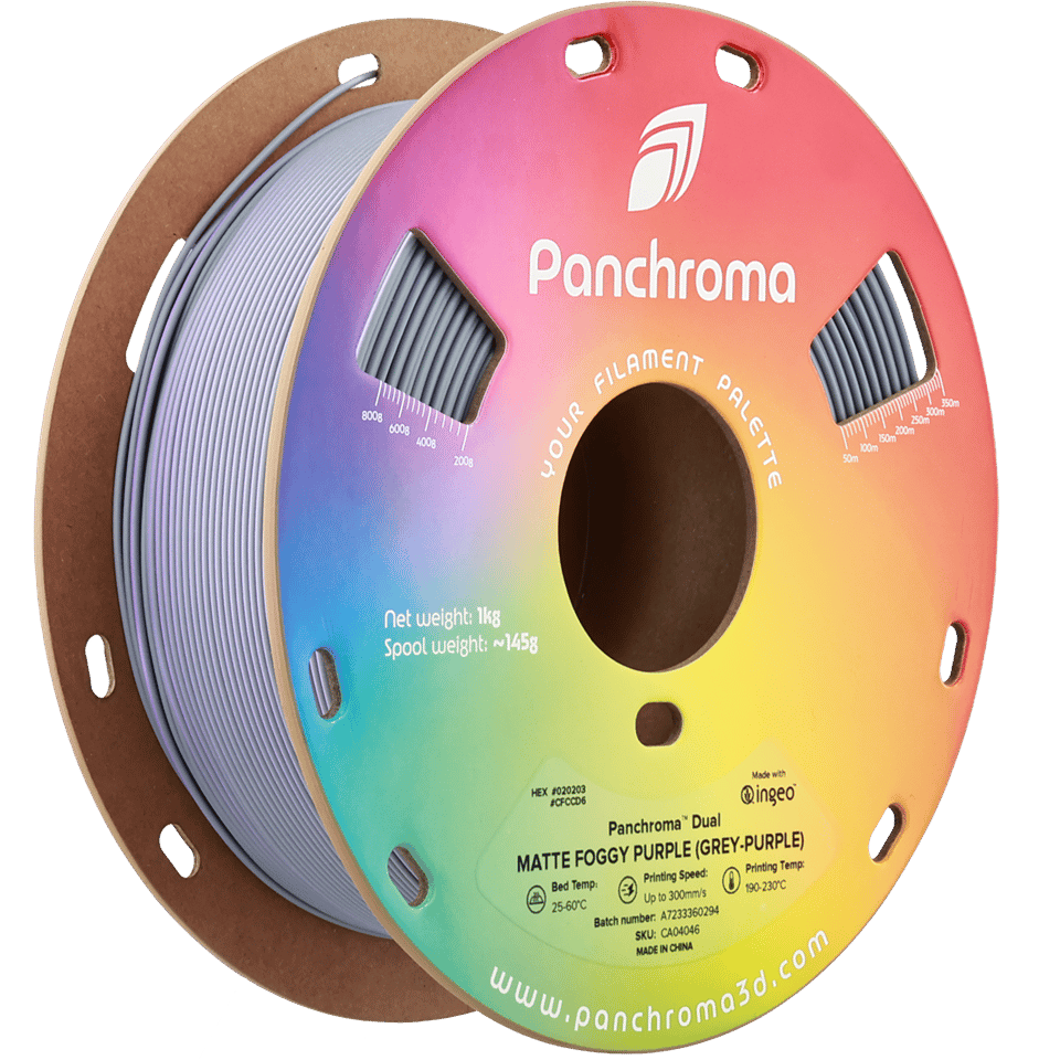Panchroma PLA Dual Filament Mat Flu Mor (Gri - Mor) - 1 kg 1.75mm