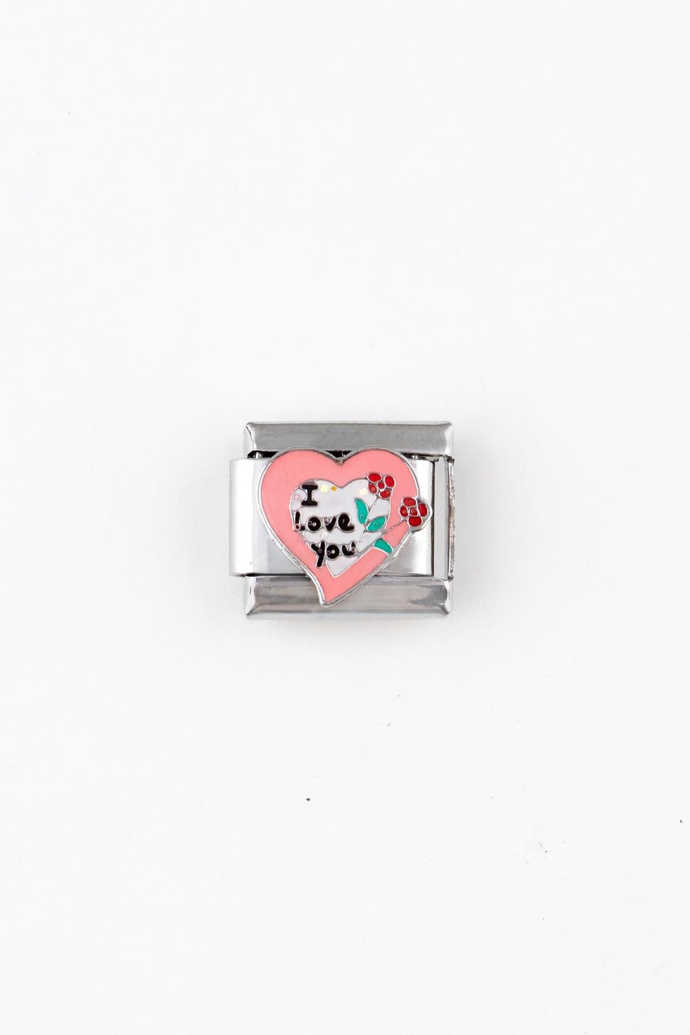 Kalp love Figürlü Mineli Paslanmaz Çelik Italyan Charm Bileklik Kişiselleştirme Eki Link 038