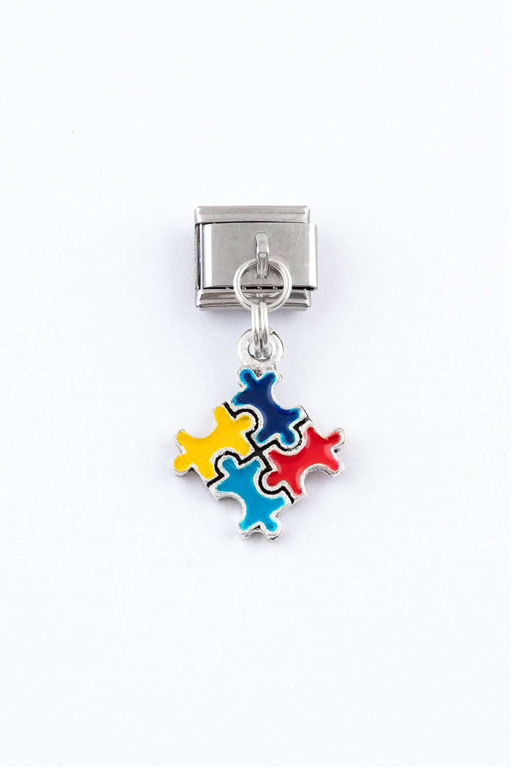 Puzzle Figürlü Paslanmaz Çelik İtalyan Charm Bileklik Kişiselleştirme Eki Link