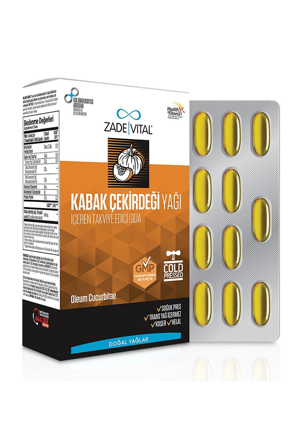 KABAK ÇEKİRDEĞİ YAĞI (Curcurbita pepo, pumpkin) 60 kapsül