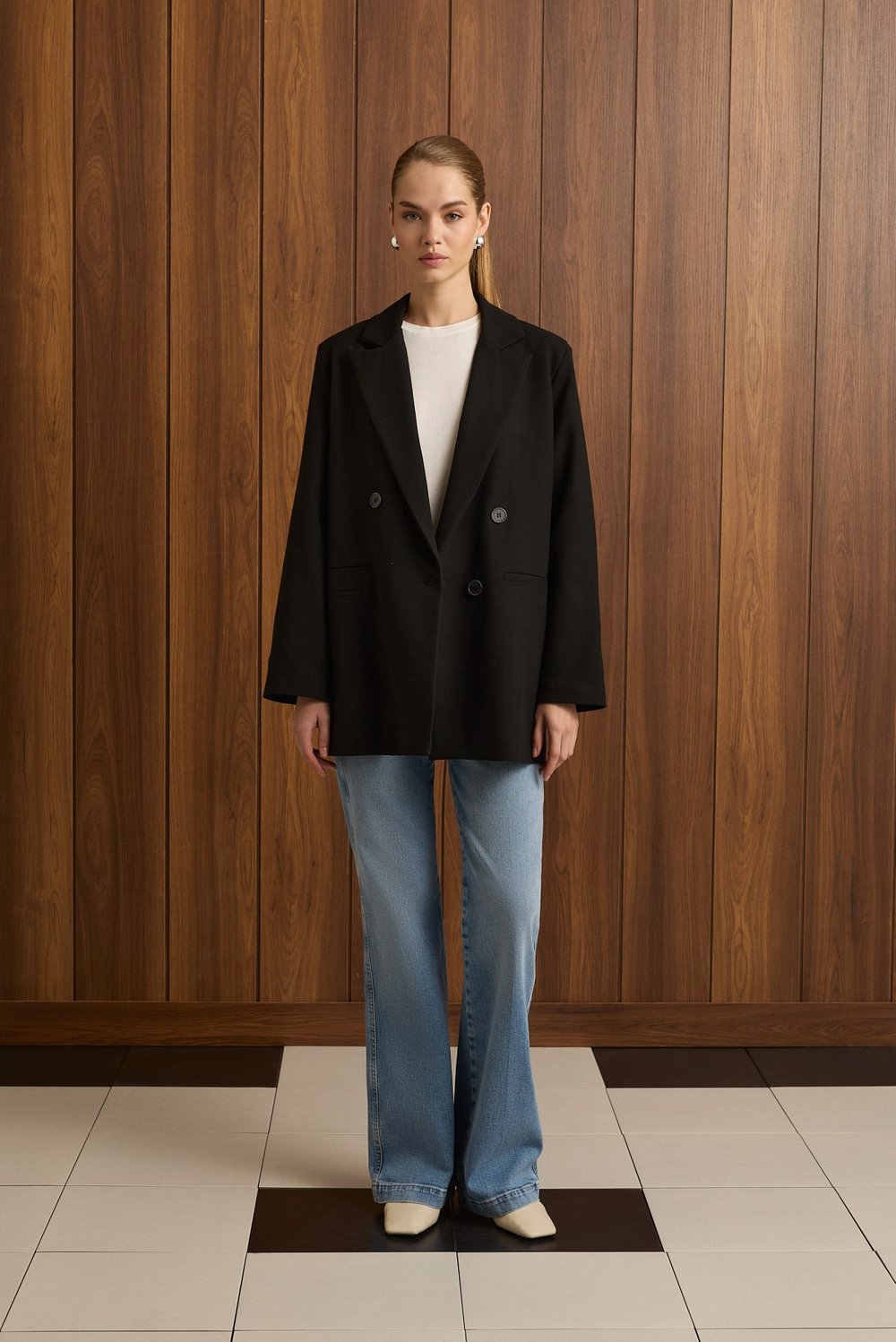 DAPHNE DOKULU BLAZER CEKET