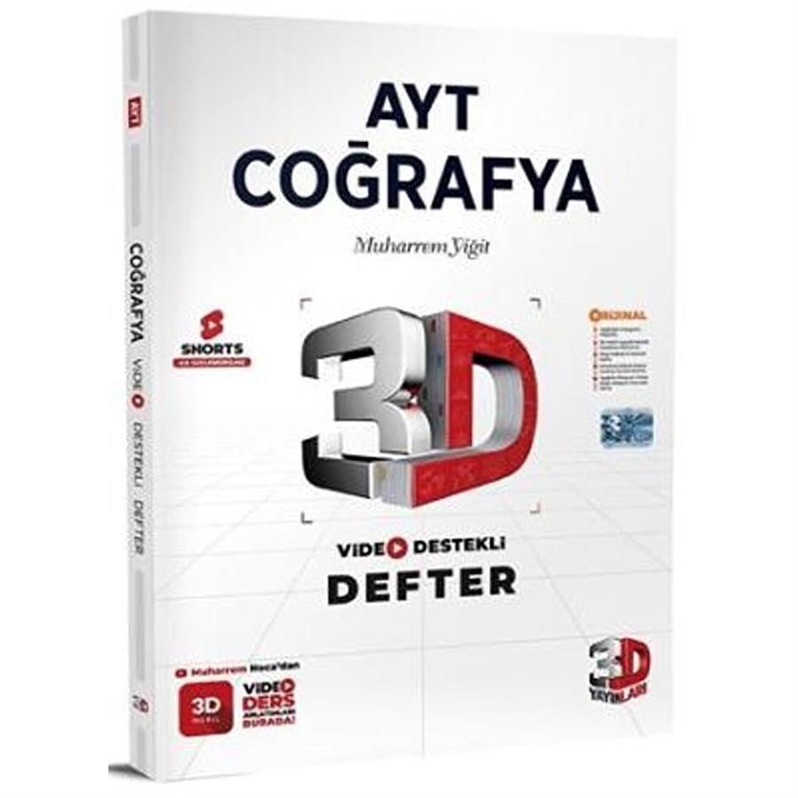 3D Yayınları AYT 3D Coğrafya Video Destekli Defter