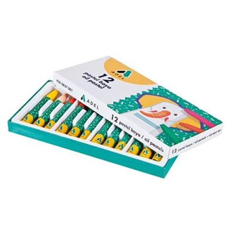 Adel Pastel Boya Karton Kutu Köşeli 12`li