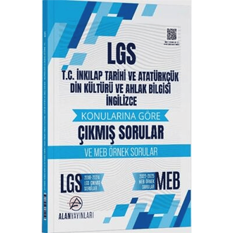 Alan Yayınları 8. Sınıf LGS T.C. İnkılap Tarihi ve Atatürkçülük Din Kültürü ve İngilizce Konularına Göre Çıkmış Sorular