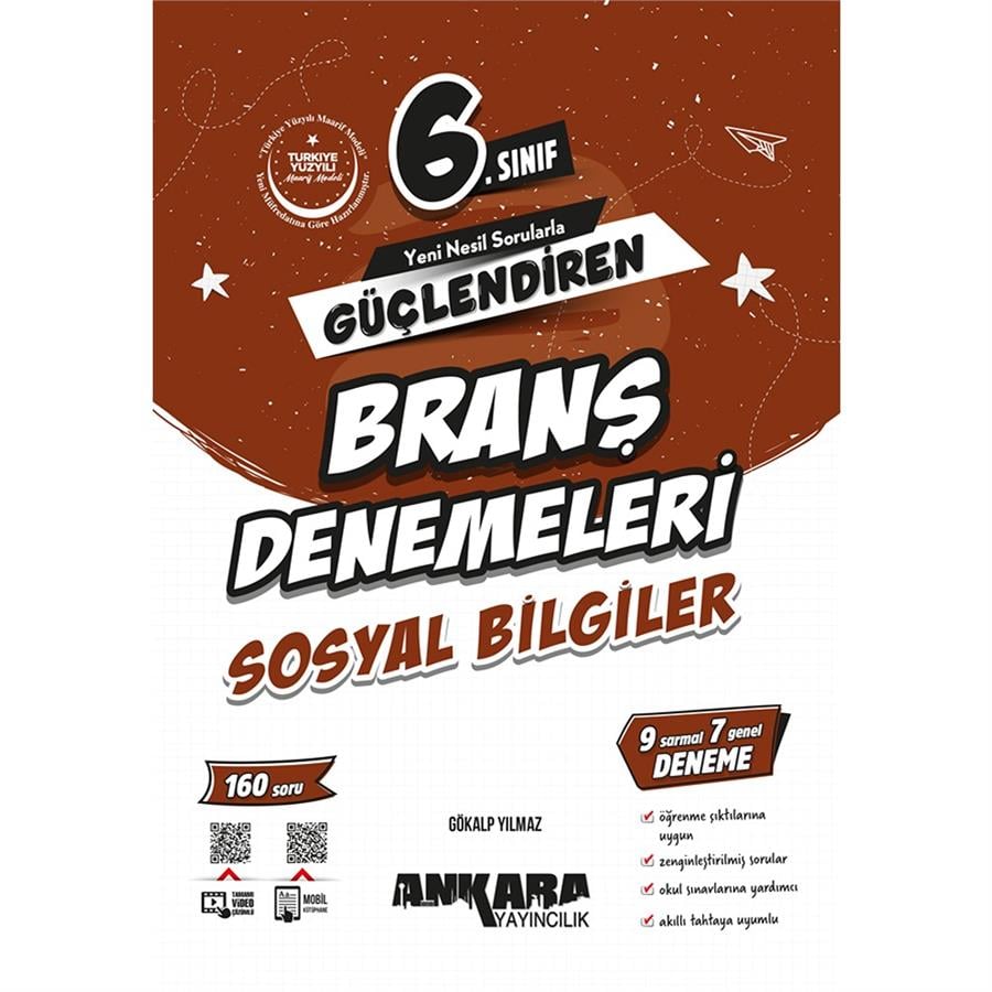 Ankara Yayıncılık 6.Sınıf Güçlendiren Sosyal Bilgiler Branş Denemeleri