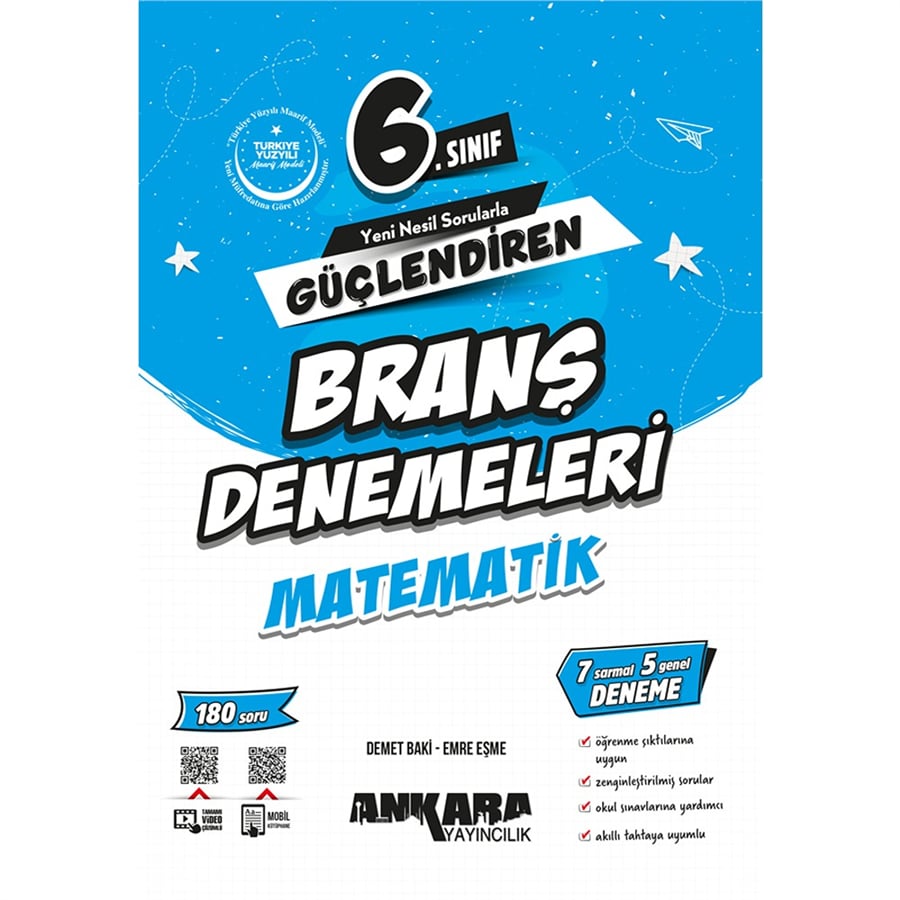 Ankara Yayıncılık -  6. Sınıf Matematik Güçlendiren Branş Denemeleri (2026-2027 Güncel Baskı)