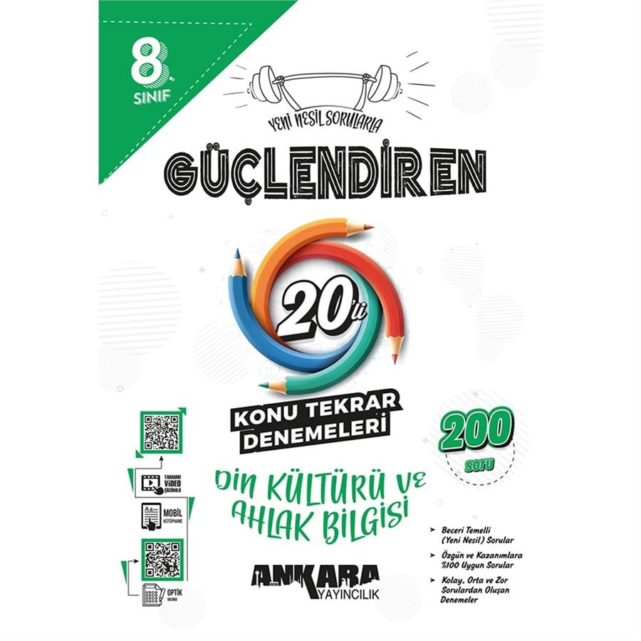 Ankara Yayıncılık 8.Sınıf Din Kültürü ve Ahlak Bilgisi Güçlendiren Konu Tekrarı Denemesi
