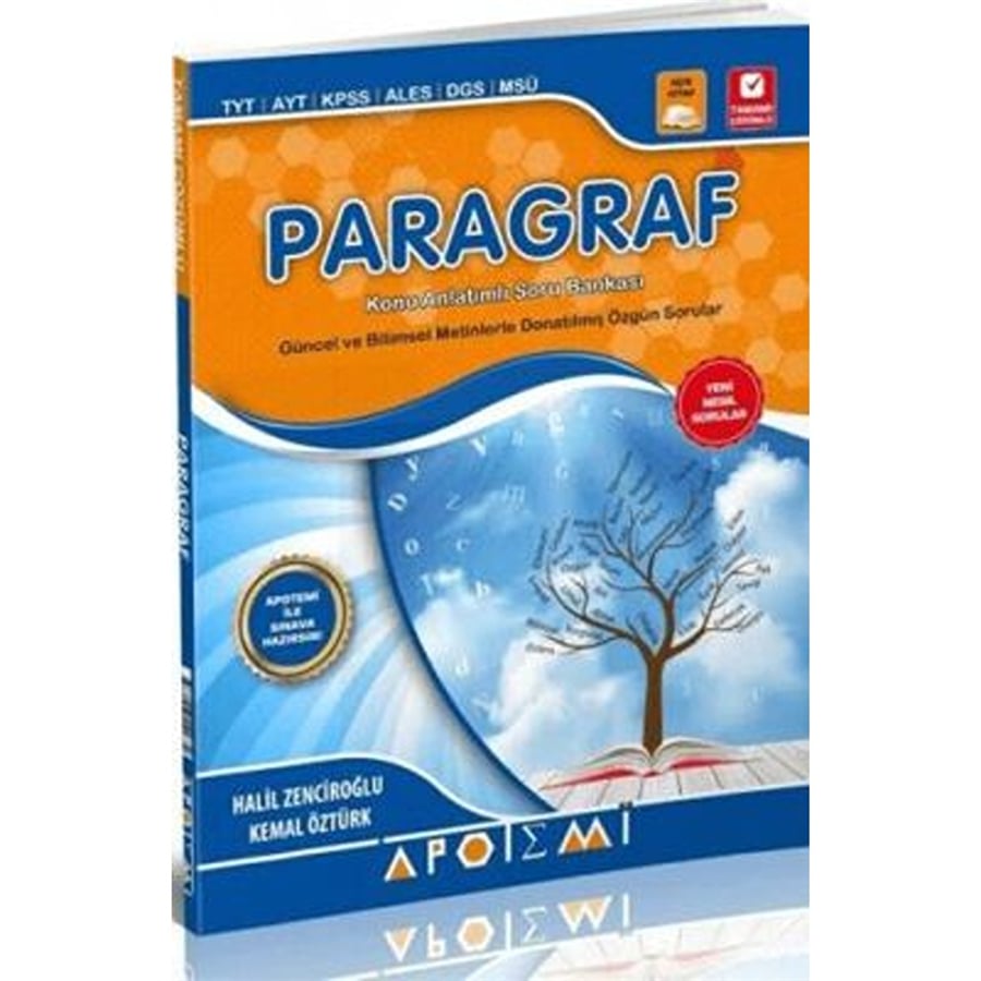 Apotemi Yayınları Paragraf Konu Anlatımlı Soru Bankası