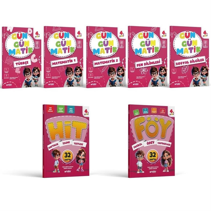 Artıbir Yayınları 4. Sınıf Gün Gün Matik + Föy+ Hit 7 KİTAP  (Mega Set)