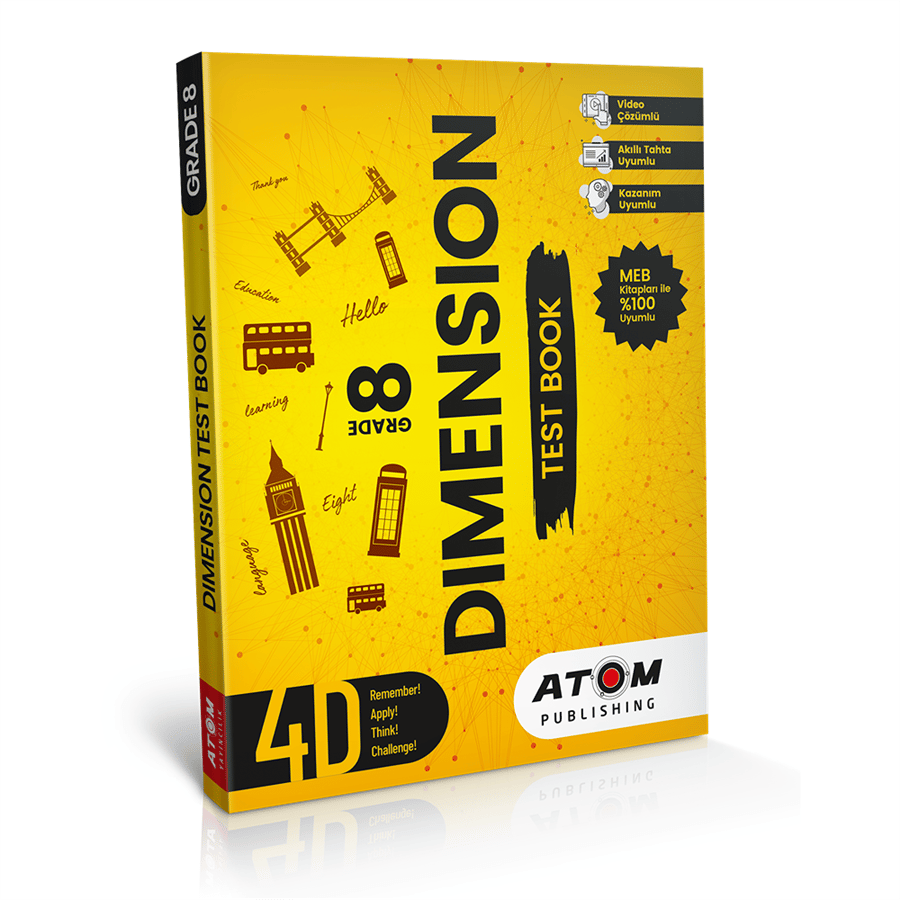Atom Yayıncılık 8. Sınıf İngilizce Dimension 4D Soru Bankası