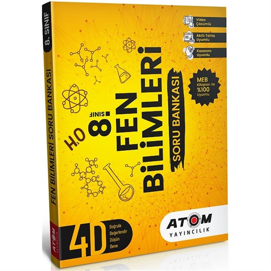 Atom Yayıncılık  8.Sınıf Fen Bilimleri Soru Bankası 