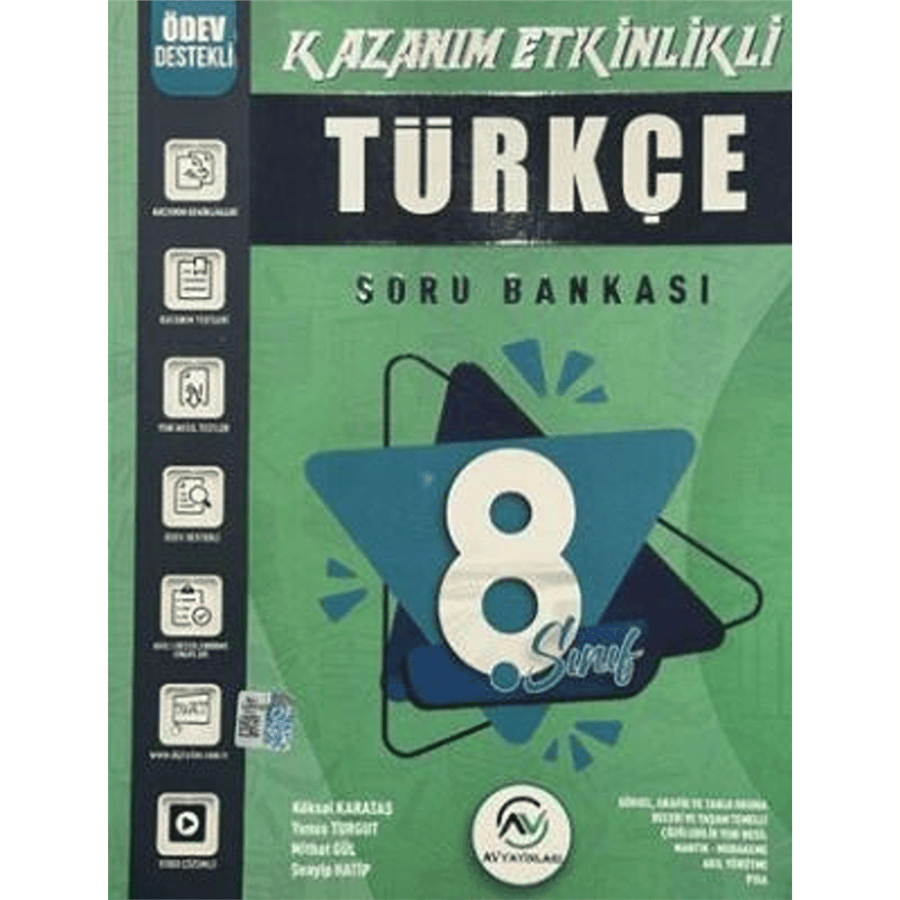 AV Yayınları 8. Sınıf Favori Kazanım Etkinlikli Soru Bankası Türkçe