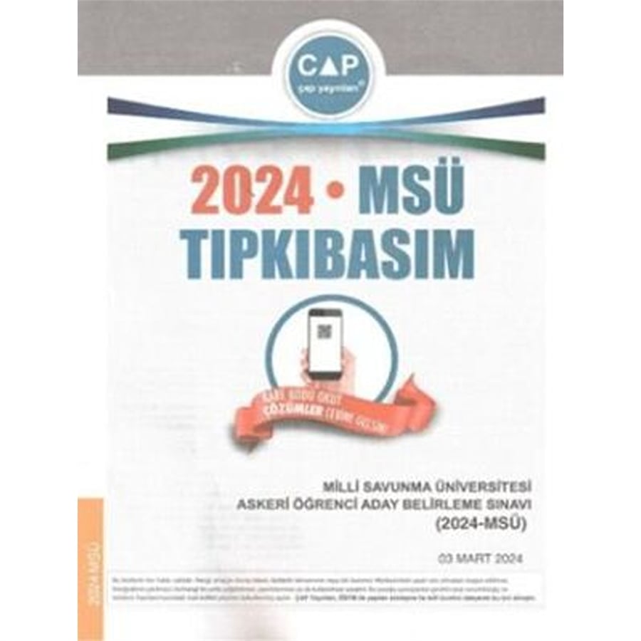 Çap Yayınları Üniversiteye Hazırlık MSÜ 2024 Tıpkı Basım Çap Yayınları