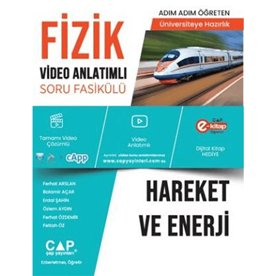 Çap Yayınları YKS TYT AYT Hazırlık Fizik Hareket ve Enerji Konu Anlatımlı Soru Bankası Video Çözümlü